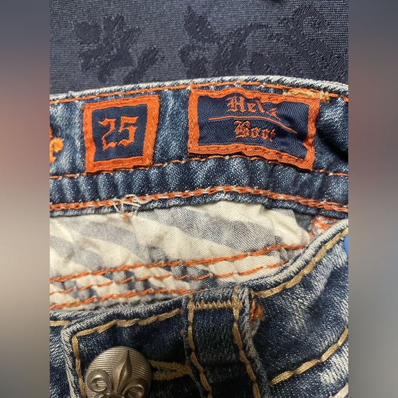 Rock Revival Heidi Distressed Bootcut Jeans Sz 25 - Picture 4 of 6